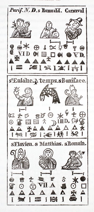 Hieroglyfit hahmot almanakissa tekijältä French School