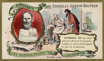 Hippokrates, antiikin kreikkalainen lääkäri (chromolitho) tekijältä French School
