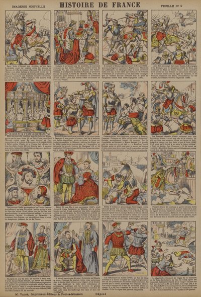 Ranskan historia Kaarle VIII:n kuolemasta Pyhän Bartolomeuksen päivän verilöylyyn (värilitro) tekijältä French School