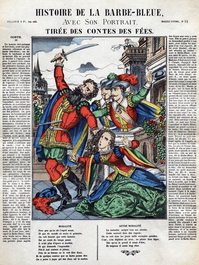 Siniparran historia, selkäkuva 1800-luvulta tekijältä French School