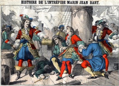 Pelottoman merimiehen Jean Bartin historia Jean Bartin (1650 - 1702), ranskalaisen yksityismiehen. Epinaalikuvaus 1800-luvun lopulta. tekijältä French School