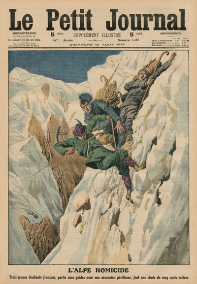 Homicidal Alp, etukannen kuvitus "Le Petit Journalista", liitekuva, 10. elokuuta 1913 tekijältä French School