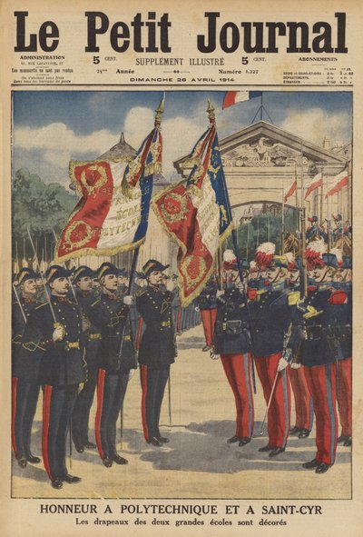 Kunnia Ecole Polytechniquelle ja Ecole Speciale Militaire de Saint-Cyrille (värilitho) tekijältä French School