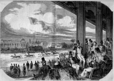 Hevoskilpailut Chantillyn hypodromissa vuonna 1858. tekijältä French School