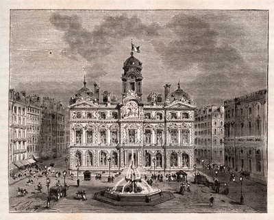 Hotel de Ville de Lyon - - kaiverrus "" La France illustree: maantiede, historia, tilastohallinto"" V.A. Maltaanruskea. 1884 tekijältä French School