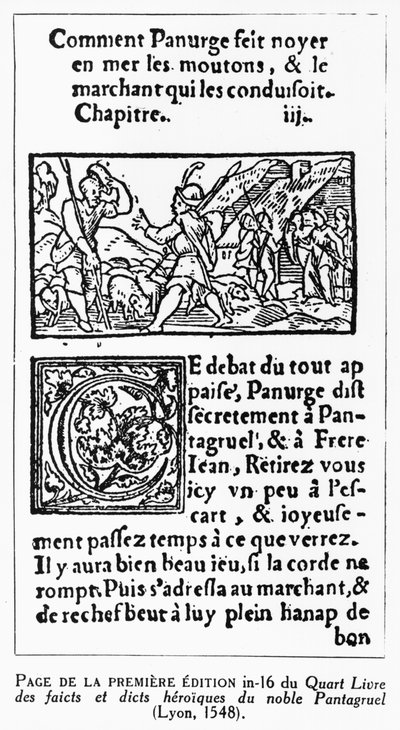 "Kuinka Panurge hukutti lampaat", Francois Rabelais