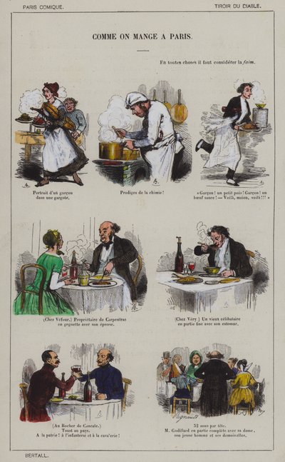 Kuinka syödään Pariisissa (väri litho) tekijältä French School
