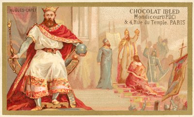 Hugh Capet, frankkien kuningas (chromolitho) tekijältä French School