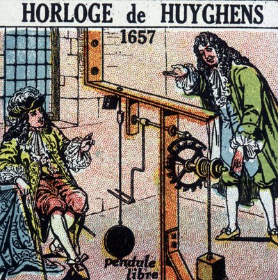Huyghens kello 1657 (vapaa heiluri) - kaiverrus, deb. 20. vuosisata tekijältä French School