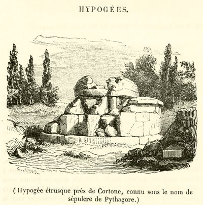 Hypogee etrusque pres de Cortone, connu sous le nom de sepulcre de Pythagore (kaiverrus) tekijältä French School