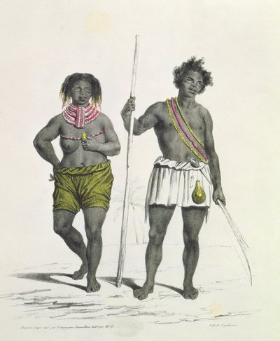 Epäjumalanpalvelus musta Benguelan kuningaskunnasta, Angolasta, kaiverrus Godefroy Engelmann (1788-1839) tekijältä French School