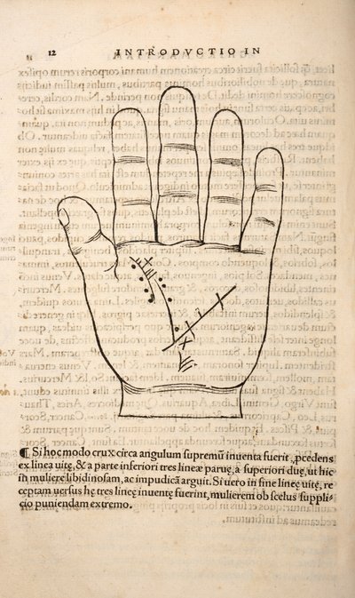 Kuvitus Chiromantiasta, Joannes Indagioe, Strasbourg, 1531 (painatus ja kaiverrus) tekijältä French School