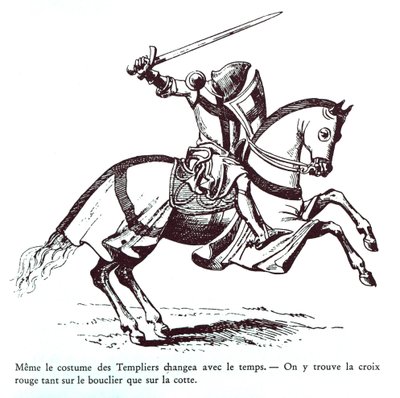 Kuva temppeliritarista (kaiverrus) tekijältä French School