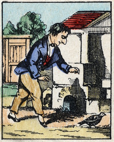 Kuva tarinasta "" Veridique Jeannot Serinetin historia "" Kuvien puukaiverrus Pellerin - Epinal, sd. 1800-luvun loppu. tekijältä French School