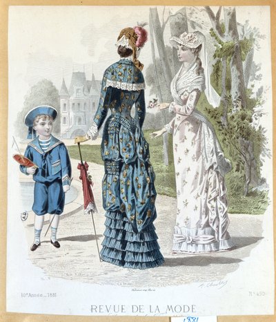 Puistossa, Revue de la Mode, 1881 tekijältä French School