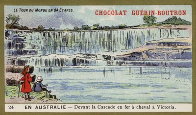 Horseshoe Fallsin edessä, Victoria, Australia (chromolitho) tekijältä French School