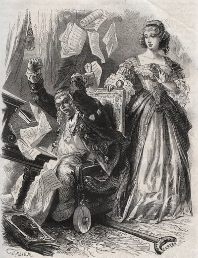 Hullun raivon saaliissa hän sai höyhenet, kirjat ja paperit lentämään: runoilija Paul Scarronin (1610-1660) viha vaimonsa Francoise d