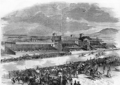 Hevoskilpailujen avajaiset Bois de Boulognessa vuonna 1857. tekijältä French School