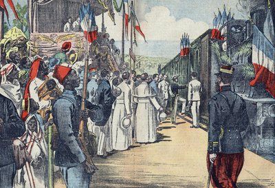Thiesin ja Kayesin välisen rautatien avaaminen Senegaliin, 1900-luvun alku. tekijältä French School