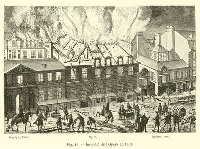 Oopperan tulipalo vuonna 1763 tekijältä French School
