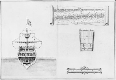 Aluksen sisäkeula, kuva Atlas de Colbertista, levy 46 tekijältä French School