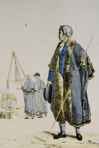 Puolan painojen ja mittojen tarkastaja, n. 1817 (värikaiverrus) tekijältä French School