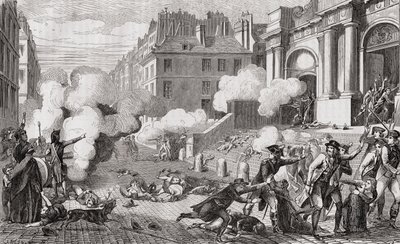 Päivän 13 Vendemiaire kapina, vuosi IV, 5. lokakuuta 1795, Louis Blancin (1811-82) "Histoire de la Revolution Francaisesta" tekijältä French School