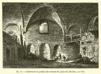 Palais des Thermesin suuren roomalaisen salin sisustus vuodelta 1810 tekijältä French School