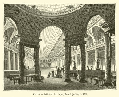 Sirkuksen sisäpiha, puutarha, 1791 tekijältä French School