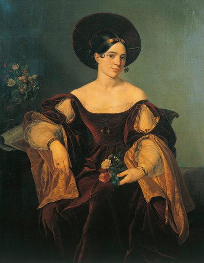 Italia, Milano, Muotokuva ranskalaisesta mezzosopraano Maria Malibranista (Maria Felicia Garcia tekijältä French School