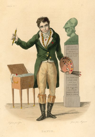 Jacques-Louis David (värillinen kaiverrus) tekijältä French School