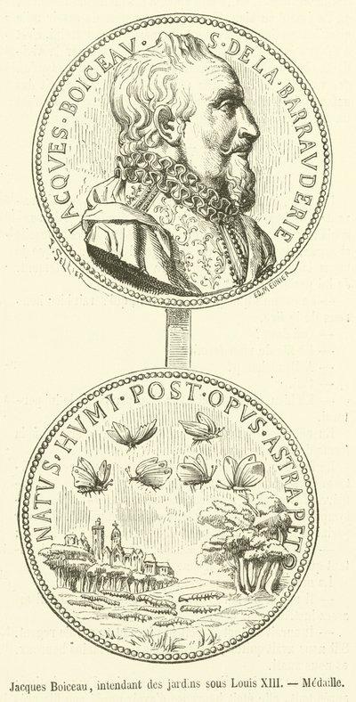 Jacques Boiceau, Ludvig XIII:n puutarhojen intendantti, Medaille (kaiverrus) tekijältä French School