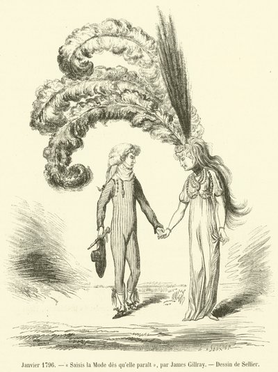 Tammikuu 1796, Seize Fashion heti kun se ilmestyy (kaiverrus) tekijältä French School