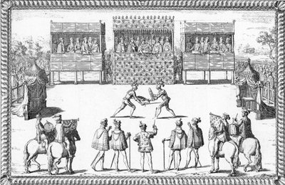 Jarnacin vallankaappaus: Guy Chabot de Jarnacin ja Francois de Vivonne de la Chataignerien kaksintaistelu Saint-Germain-en-Layen tuomioistuimessa tekijältä French School