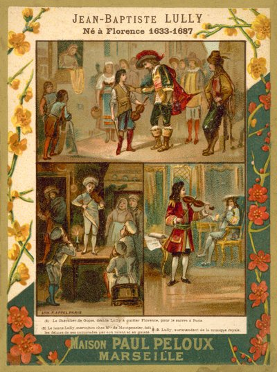 Jean-Baptiste Lully, ranskalainen muusikko ja säveltäjä (chromolitho) tekijältä French School