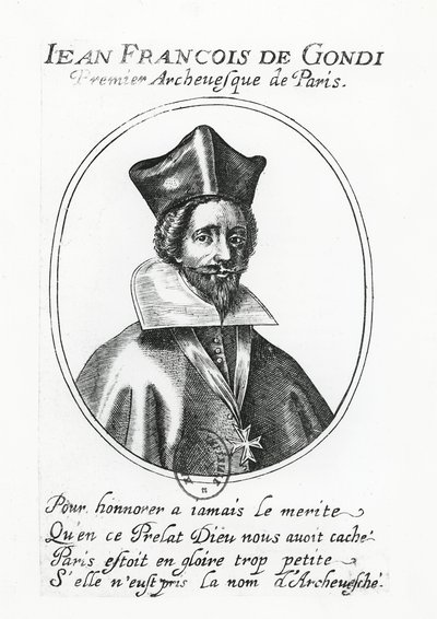 Jean-Francois de Gondi (kaiverrus) tekijältä French School
