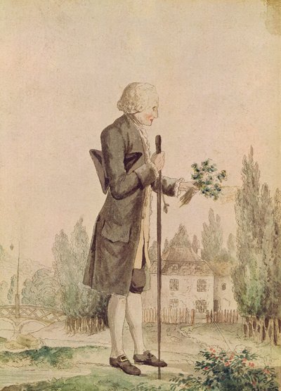 Jean-Jacques Rousseau (1712-78) Kerää yrttejä Ermenonvillessä tekijältä French School