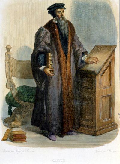 Jean Calvin (Jean Cauvin, ranskalainen uudistaja ja kirjailija (1509-1564) - teoksessa "" Le Plutarque francais", toim. Mennechet tekijältä French School