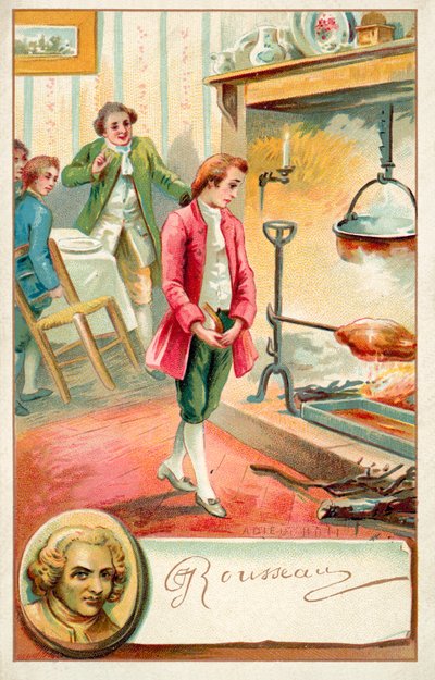 Jean Jacques Rousseau, sveitsiläinen filosofi (chromolitho) tekijältä French School