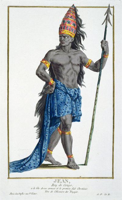 Jean, Kongon kuningas, kaiverrus Pierre Duflos (1742-1816), 1780 (kuparikaiverrus) tekijältä French School
