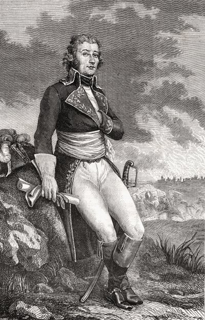 Jean Victor Marie Moreau (1763-1813) Parmentierin kaiverruksesta, Louis Blancin (1811-82) teoksesta "Histoire de la Revolution Francaise" 1847-62 tekijältä French School