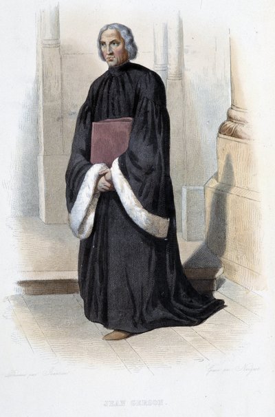 Jean de Gerson, ranskalainen saarnaaja ja teologi (1363-1429) - teoksessa "" Le Plutarque francais", kirjoittanut Mennechet, Pariisi tekijältä French School