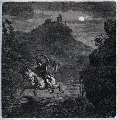 Jean de Laval Comte de Chateaubriant (Laval-Chateaubriant) (1486-1543) pakeni Englantiin murhattuaan vaimonsa Francoise de Foixin, Chateaubriantin kreivitären (n. 1495-1537). Kaiverrus vuodelta 1871 Henry de Kockin (1819) teokseen "Histoire Des Cocus Celeb tekijältä French School