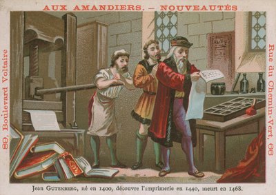 Johannes Gutenberg, 1400-luvun saksalainen keksijä ja kirjapaino tekijältä French School