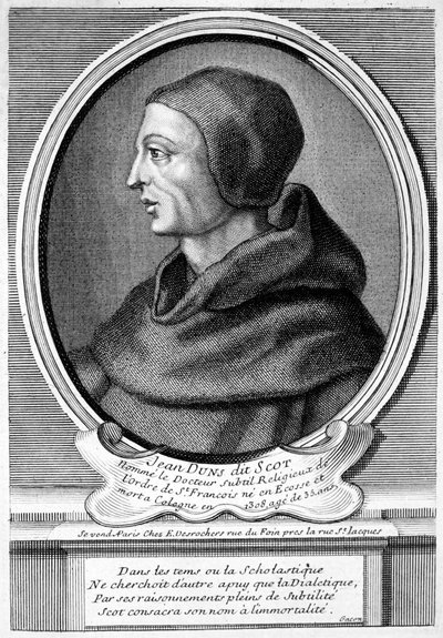 John Duns (Duns Scotus), skotlantilainen katolinen pappi, filosofi ja teologi (kaiverrus) tekijältä French School