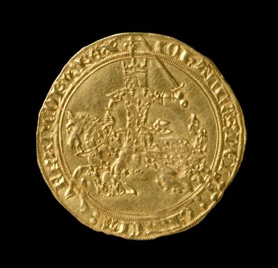Johannes II Hyvä (1319-64) Ranskan kuningas, Franc a Cheval, 1350-64 (kääntöpuoli) (kulta) (kääntöpuoli katso 168068) tekijältä French School