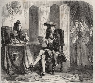 Kuningas Ludvig XIV (1638-1715) ja hänen vaimonsa Maintenonin markiisi (Francoise d