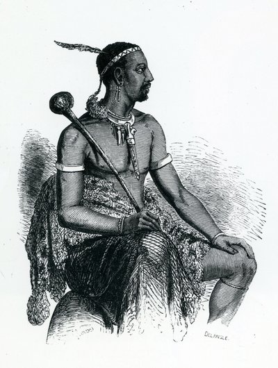 King Moshoeshoe I (n. 1786-1870) 1833 (kaiverrus) tekijältä French School