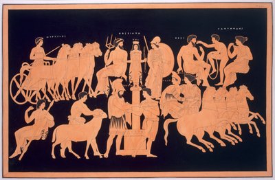 Kuningas Oenomaus, Hippodamia ja Olympian jumalat, julkaistu 1808-10 tekijältä French School