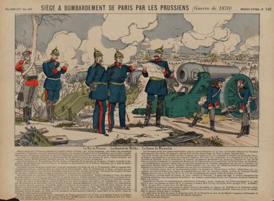 Preussin kuningas Wilhelm I, Otto von Bismarck ja kenttämarsha Helmuth von Moltke Pariisin piirityksessä, Ranskan ja Preussin sodassa tekijältä French School